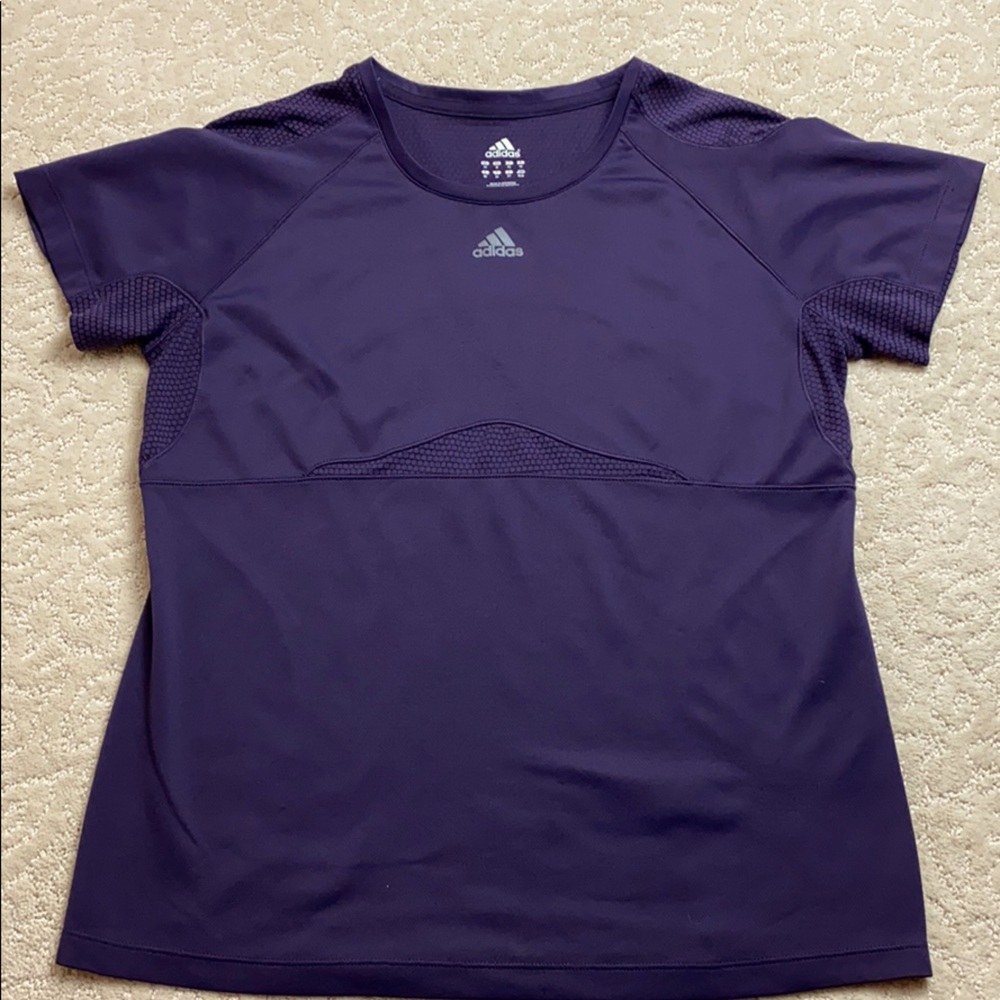 Adidas mesh embellishmen purple T-shirt